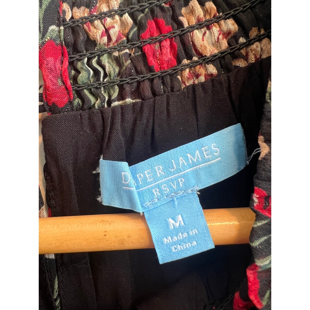 NWT Draper James RSVP Lurex Maxi Dress Womens‎ M Black Floral Metallic Tiered - Picture 8 of 10